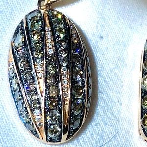 Champagne & Multi-color Argyle Mined Pendant 18”